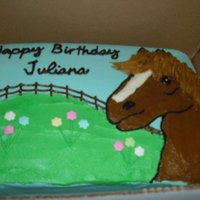 Horse Cake I made this for a 4th birthday party. My friends daughter wanted a horse cake. All buttercream. Thanks to a CC member (sorry can't...