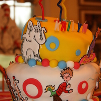 Dr. Seuss Cake I made this cake for my daughter's 3rd birthday. Fondant covered with RIT's. It took a ton of time but I love the way it came out...