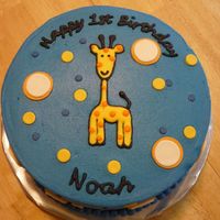 1St Birthday Giraffe Cake I made this for my good friend's son. It was made to match the invitation. Chocolate cake with oreo filling. Iced in butter cream with...