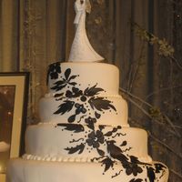 Black & White Damask I used cutters to make the designs and added rhinestones to bring out the theme of the wedding.