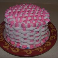 Pink Basket Weave This was a cake i just made for desert tonight