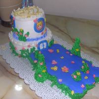 Princess Castle Cake this cake was made for a lady who wanted a princess castle for her daughter, The photos in the windows are edible images and the garden is...