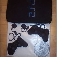 Playstation 2 Cake Covered in fondant.