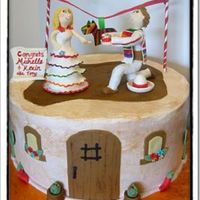 Engagement Party This cake was made for an engagement party with a "fiesta" theme. I made the 3d figures out of gumpaste/fondant combo with the...