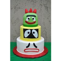 Yo Gabba Gabba My son's 1st birthday cake. All fondant. Why does everbody always forget Gooble? This cake is not my original idea of course, there...