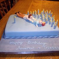 Father & Son Cake Dad turning 37 (count the candles ;)), son turning 1.