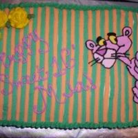 16Th Birthday Cake Just a lemon cake with lemon filling, iced with buttercream. The pink panther was an FBCT.