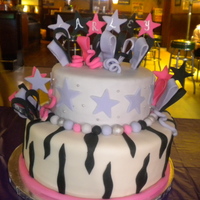 Hannah Montana Hannah Montana inspired cake for my niece's 4th birthday. 12 in round, 8 in round, all fondant.