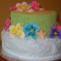 Luau luau cake...all bc with gumpaste hibiscus flowers