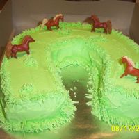 Field Of Horses Birthday cake made for a co-worker who loves horses and volunteers at a theraputic riding stable. Until I get a little better at writing...