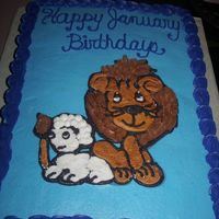 Lion And The Lamb Again, another cake for mom's co-workers. Since she teaches in a Christian school, I wanted to do a Christian cake with the lion and...