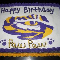 Lsu Birthday Cake I made this for my father-in-law's birthday. Eye of the tiger is a FBCT.