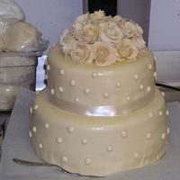 Top 2 Tiers before the nightmare began,all ivory theme