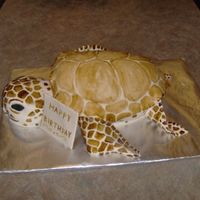 Sea Turtle Cake white cake with vanilla BC filling, covered with findant. thanks for looking ! :)