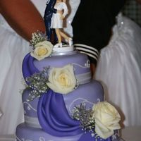 Sailor Wedding Cake This is a cake I made for my friend who was getting married during a deployment. The wife wanted a fondant purple cake and left the rest up...
