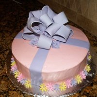 70Th Birthday Fondant bow and gumpaste flowers