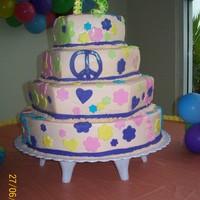 Hippie Cake Buttercream frosting with fondant accent/