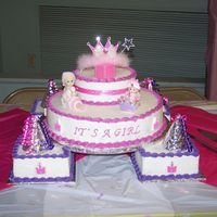 Princess Castle Cake I made this for my daughter-in-law shower cake. Theme was "Princess". 4- 8"x3 round and 14"x3 round set on top of the 4...