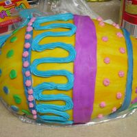 Easter Egg This is the egg half of an egg-in-a-basket cake I'm doing for Easter. Covered in MMF, decorated with MMF and Pillsbury frosting. My...