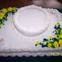 Jeremy & Amy This was for my bosses son, they had a very simple small wedding and didn't want a tiered cake. it's just a 1/2 sheet cake with a...