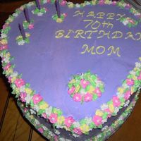 Mom B-Day Cake 2 Heart cakes stacked with Balvarian creame and drop flowers Opinions are welcomed I am critical about my cakes and I know I could have...