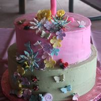 Lady Bug 1St Birthday Garden Lady bug's Pink and green