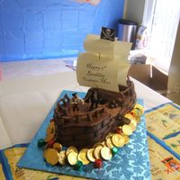 Pirate Ship Cake Ii Same cake, before treasure chest was added.