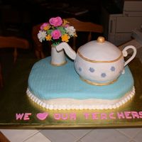 Teapot Cake For Teacher Appreciation Day This cake was for my kids' preschool Teacher Appreciation Day. The cake is WASC withraspberry filling. This was my 1st time making...