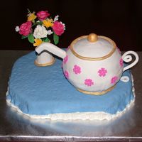 Bridal Tea Cake This cake was for a bridal tea being held at a local tea room. The hostess saw my teacherscake and wanted the exact same cake for the...