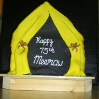 Tent Cake This was for my grandmother's 75th birthday. She is an active Girl Scout who can be found at volunteering at one camp or another...