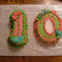 Happy 10Th Birthday These were baked in the "plastic mold" number pans. Buttercream and lots of colors, Thanks for looking!