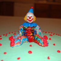 Clown Cake - Course 1 I did some striping on my parchment bag. Not my favorite cake, but not too bad.