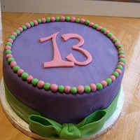 Funky 13 All fondant 13th birthday cake