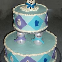 Winter Themed Holiday Cake This was copied straight from the Wilton site, but it was cute and fun to do.
