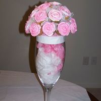 Cupcake Bouquet In Wine Glass This is one of my first attempts at cupcake bouquets. I'm totally hooked now thanks to Cambo as well as others! I'll send more...