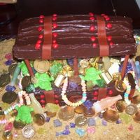 Treasure Chest Ok - after much help from the forums here I made my second attempt at a treasure chest cake. Much better than the first. The side view...