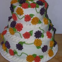 Mum Crazy This was my first experience with a 3-tier stacked cake. The cake is a PB/Chocolate Marble cake for all 3 tiers and the PB Fudge filling...