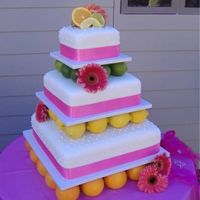 Summer Wedding The idea for this cake came from the bride - and I love it!! 6, 10, and 14 inch WASC cake with buttercream and MMF. The cakes are supported...