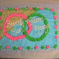 Bon Voyage This was a cake I made for my parents. They were going on a cruise so I made this right before they left. It is white cake with BC icing...