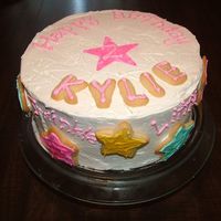 Star Birthday Cake This is a butter cream birthday cake made for my daughters 2nd birthday. It has cookie accents.