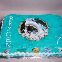 Shark Cake I made this for my newphew's shark themed b-day party.