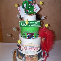 Viva Las Vegas This was a Vegas-themed cake I did for a girl who was turning 21. She wanted it to be "busy" with everything that is Las Vegas....