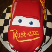 Lightning Mcqueen I used my RaceCakes Nascar pan to make Lightning McQueen. I had so much fun making this cake! Everything is Satin Ice Fondant (LOVE that...