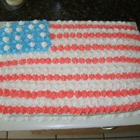 American Flag This is a 9x13 white cake with BC frosting.