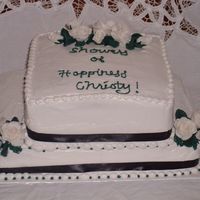 Wedding Shower Cake This is the first cake I made for someone else. I was pretty happy with it, but would love some feed back! Buttercream with fondant flowers...