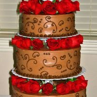 Chocolate Bliss This cake was a pita. I did not like using Wilton's tall teir cake stand and I won't use it again. This cake was ALL chocolate!...