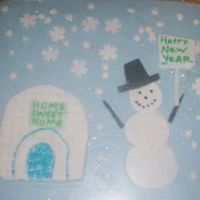 Silly Snowman New Year I wanted to try out my brick fondant mold, so I made an igloo. I then figured, hey a snowman can live in an igloo...I had some snow...