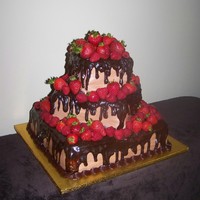 Chocolate Raspberry & Strawberry Chocolate raspberry & strawberry with whiped chocolate mousse and raspberry filling