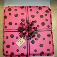 Baby Shower Gift 16x16inch Strawberry cake covered with fondant/fondant accents w/ gumpaste bow.Thanks for looking!