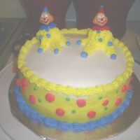 Clown_Cake.jpg This was my second cake using buttercream. I had troublle smoothing the edges where the white & yellow icing meet. But overall I think...